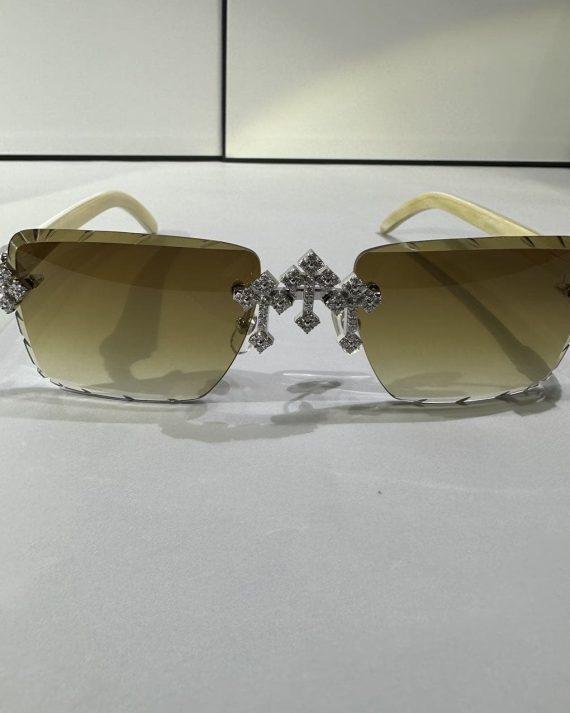 VVS Moissanite luxury icedout glasses White gold cross