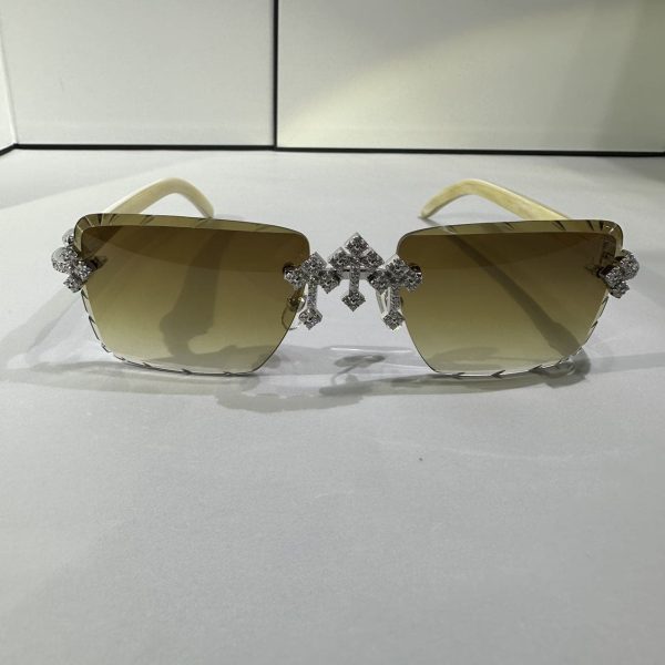 VVS Moissanite luxury icedout glasses White gold cross