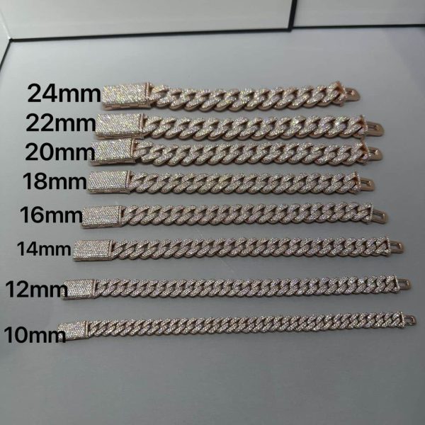 VVS Moissanite 925 Sterling Silver Bracelet 22MM 8 inches Rose Gold Plated - Image 8
